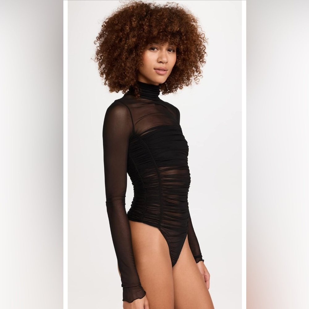 Free People Under It All Bodysuit Black Size S